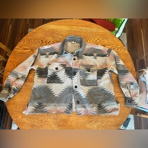 La Miel Aztec Print Shacket Size Small